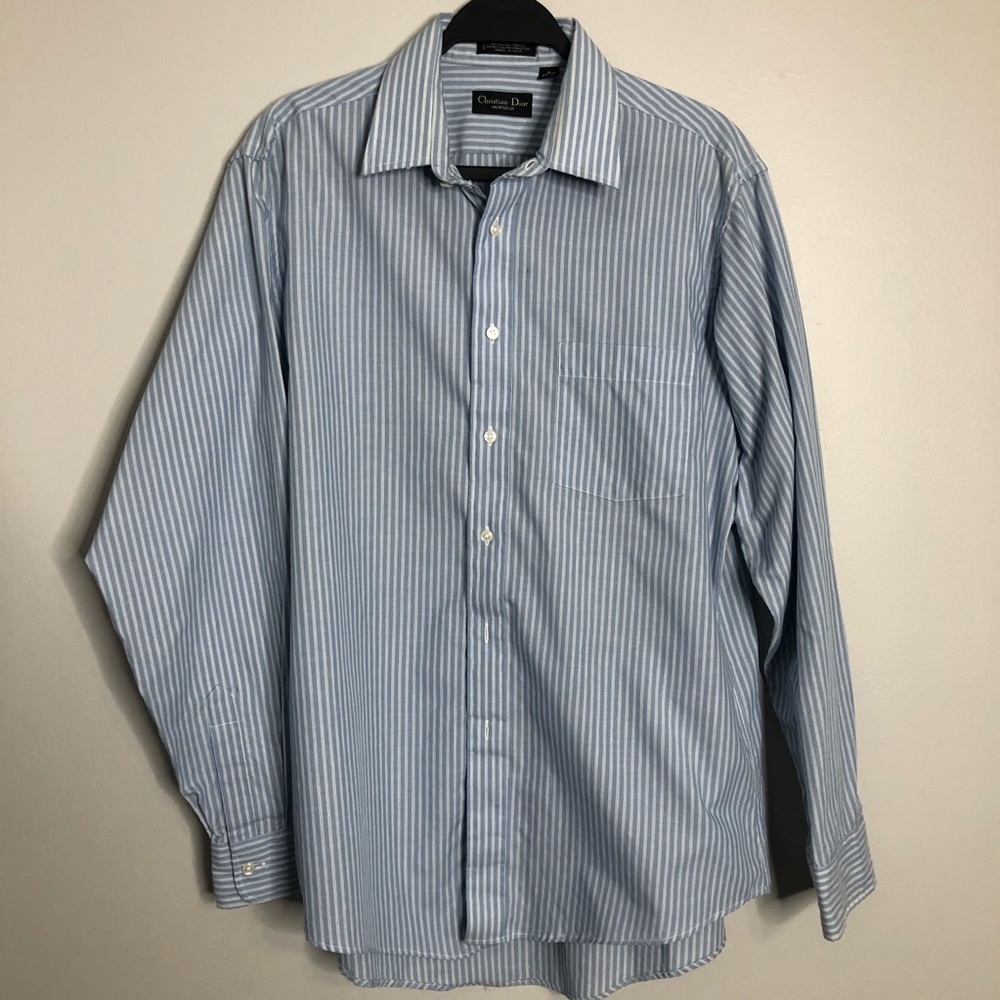 Christian Dior Monsieur Striped Dress Shirt Large Made in USA